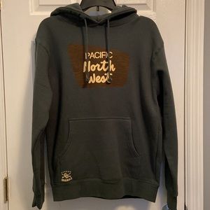 NEW! PACIFIC NORTHWEST Heavyweight Oversized Boundary Line Hoodie, Alpine Green